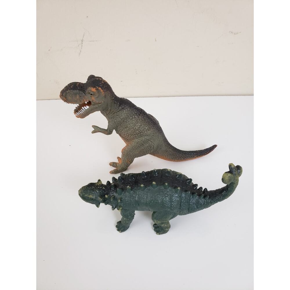 Greenbrier International Tyrannosaurus Rex Ankylosaurus Dinosaur Toy Lot of 2